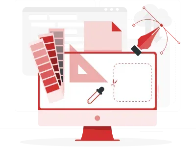 Design software on a desktop.